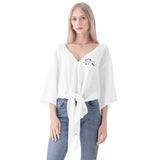 White V-neck Streamers Top