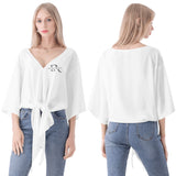 White V-neck Streamers Top