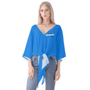 Blue V-neck Streamers Top