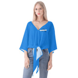 Blue V-neck Streamers Top