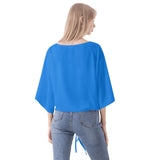 Blue V-neck Streamers Top