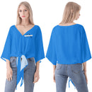 Blue V-neck Streamers Top