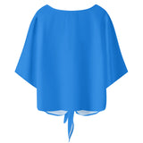 Blue V-neck Streamers Top