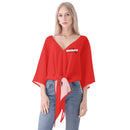 Red V-neck Streamers Top