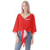 Red V-neck Streamers Top