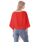 Red V-neck Streamers Top