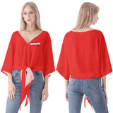Red V-neck Streamers Top