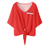 Red V-neck Streamers Top