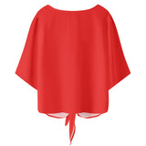Red V-neck Streamers Top