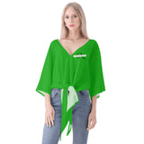 Green V-neck Streamers Top