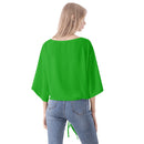 Green V-neck Streamers Top