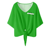 Green V-neck Streamers Top