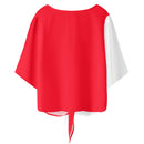 Red And White V-neck Streamers Top