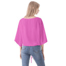 Pink And White V-neck Streamers Top