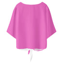 Pink And White V-neck Streamers Top