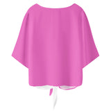 Pink And White V-neck Streamers Top