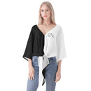 Black And White V-neck Streamers Top