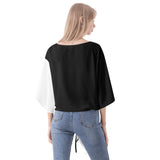 Black And White V-neck Streamers Top