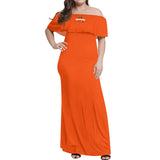 Orange Off-shoulder Long Dress