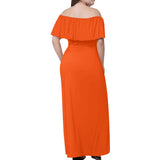 Orange Off-shoulder Long Dress