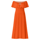 Orange Off-shoulder Long Dress