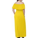Yellow Off-shoulder Long Dress