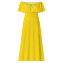 Yellow Off-shoulder Long Dress