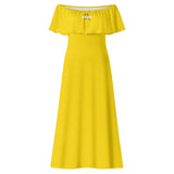 Yellow Off-shoulder Long Dress