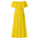 Yellow Off-shoulder Long Dress