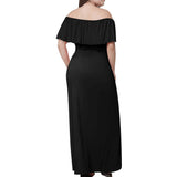 Black And White Off-shoulder Long Dress