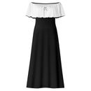 Black And White Off-shoulder Long Dress