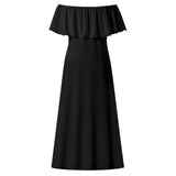 Black And White Off-shoulder Long Dress