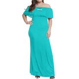 Turquoise Off-shoulder Long Dress