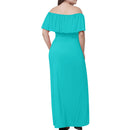 Turquoise Off-shoulder Long Dress
