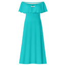 Turquoise Off-shoulder Long Dress