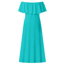 Turquoise Off-shoulder Long Dress