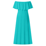 Turquoise Off-shoulder Long Dress