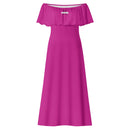 Pink Off-shoulder Long Dress