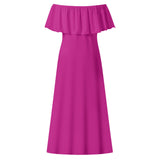 Pink Off-shoulder Long Dress