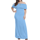 Blue Off-shoulder Long Dress