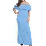 Blue Off-shoulder Long Dress
