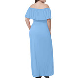 Blue Off-shoulder Long Dress