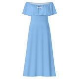 Blue Off-shoulder Long Dress
