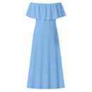 Blue Off-shoulder Long Dress