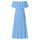 Blue Off-shoulder Long Dress
