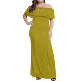 Gold Off-shoulder Long Dress