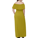 Gold Off-shoulder Long Dress