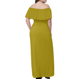Gold Off-shoulder Long Dress