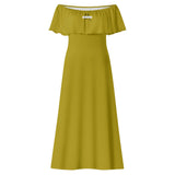 Gold Off-shoulder Long Dress