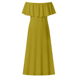 Gold Off-shoulder Long Dress